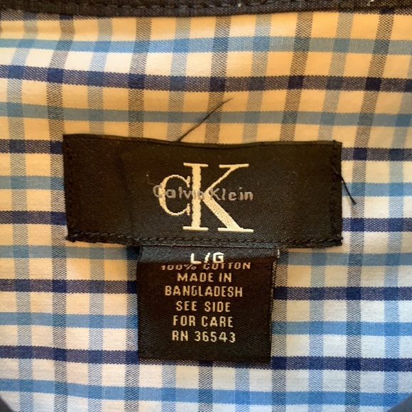 Calvin Klein long sleeve button up - blue check - Picture 4 of 6